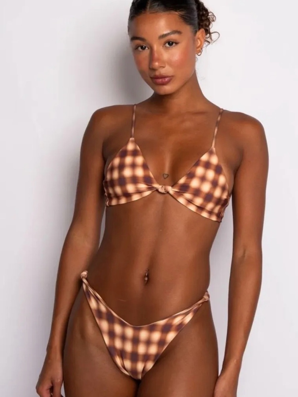 Skatie Jasmine Crossfront Top - Brown Plaid - Picture 2 of 2